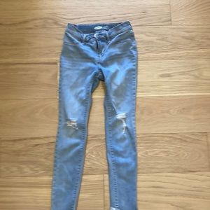 Girls jeans size 10. Old Navy Ballerina, raw hem, distressed knees